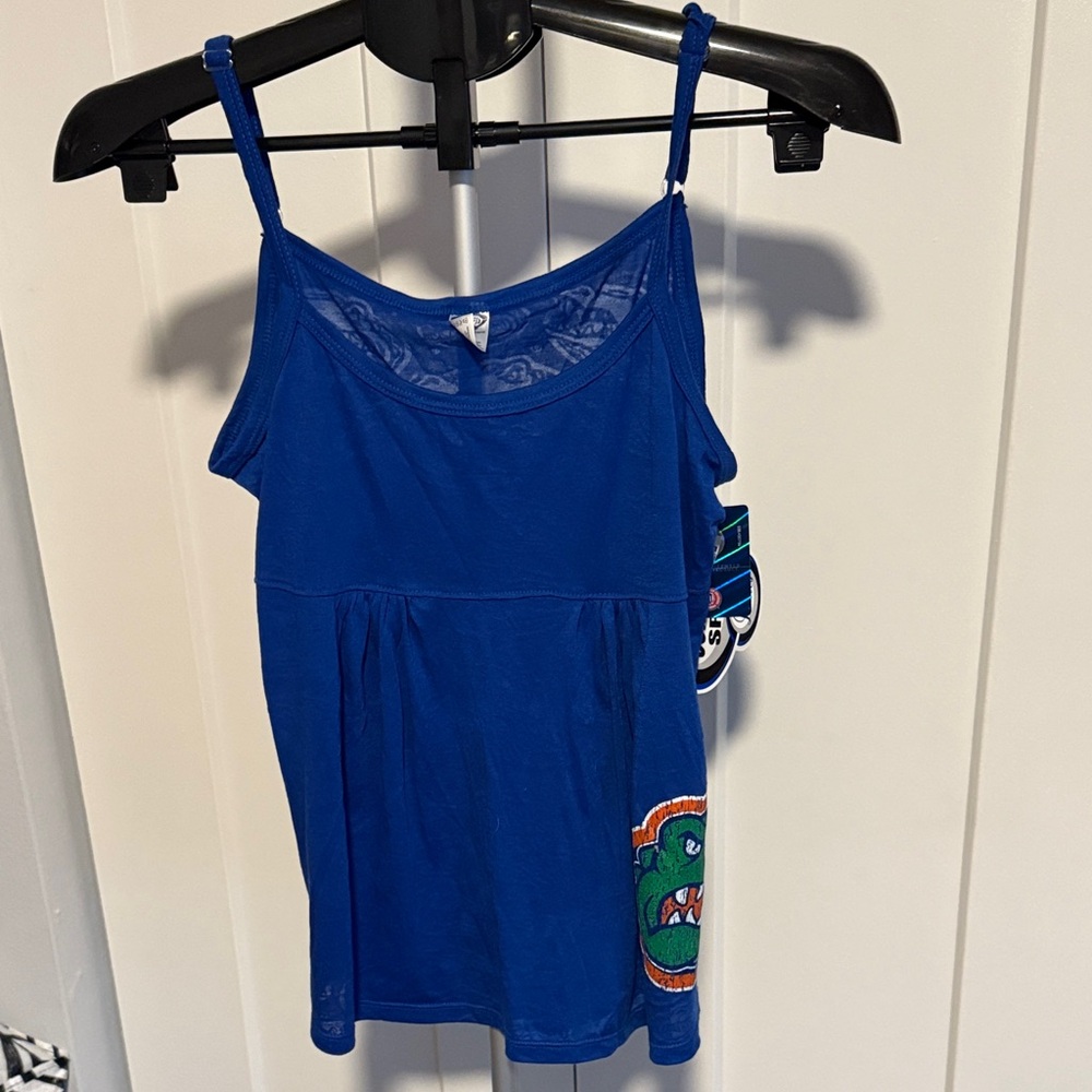 Blue Women's Top with Embroidered Detail